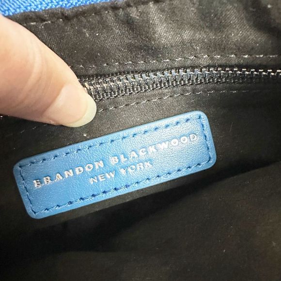 BRANDON BLACKWOOD Syl Blue Crystal Metallic Bag Top Handle Light Sapphire - Picture 10 of 12